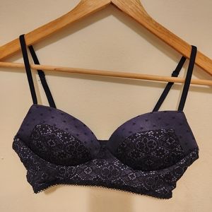 Victoria's Secret Purple Lace Light Pushup Wireless Bra Size Small